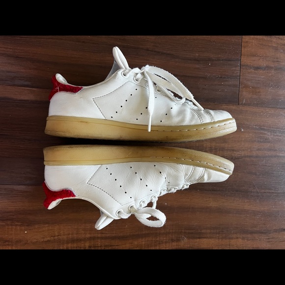 Womens Adidas Stan Smith White Red Leather Casual Shoes Sneakers US 7 - Picture 4 of 9